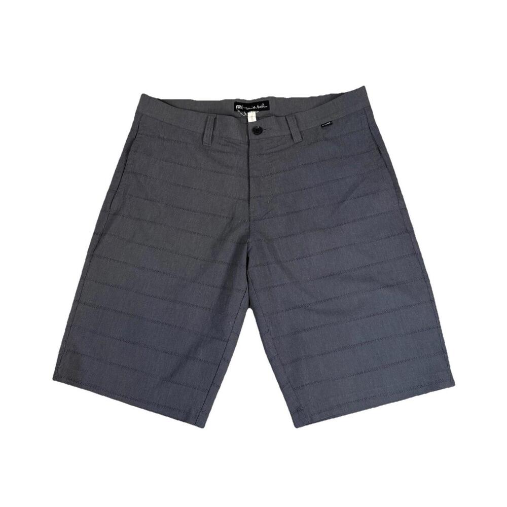 Travis Mathew Grommet Striped Golf Shorts Gray Casual 10” Men’s‎ 34